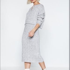 DONATING 6/25! Nastygal Cropped Sweater & Skirt Set S/M